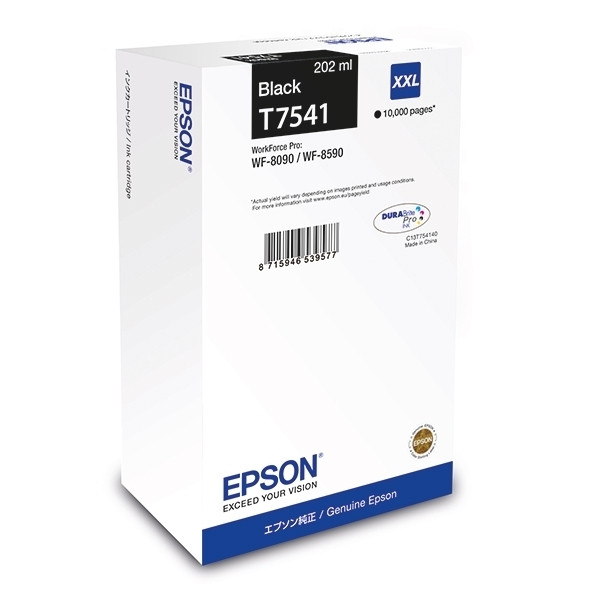 Epson T7541 inktcartridge zwart extra hoge capaciteit (origineel) C13T754140 905164 - 1
