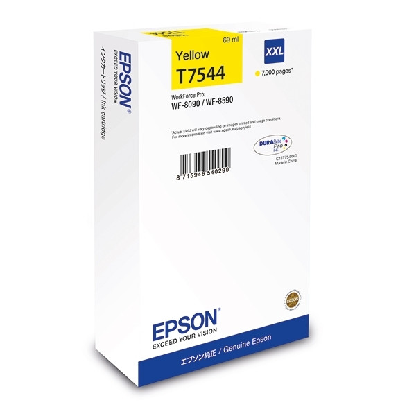 Epson T7544 inktcartridge geel extra hoge capaciteit (origineel) C13T754440 026930 - 1