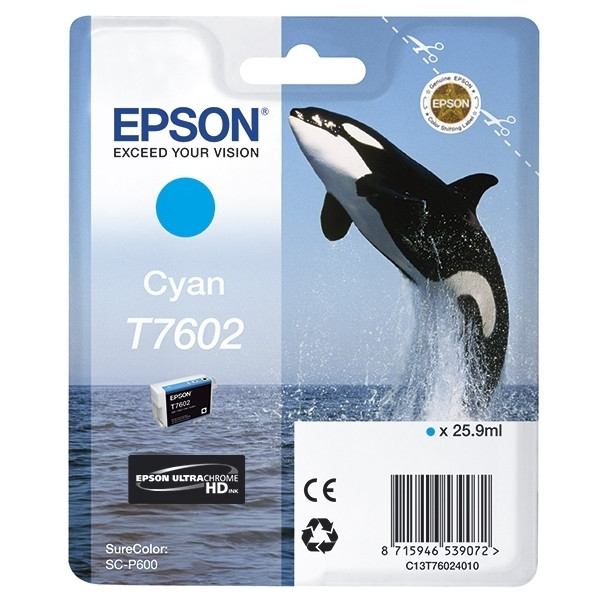 Epson T7602 inktcartridge cyaan (origineel) C13T76024010 903442 - 1