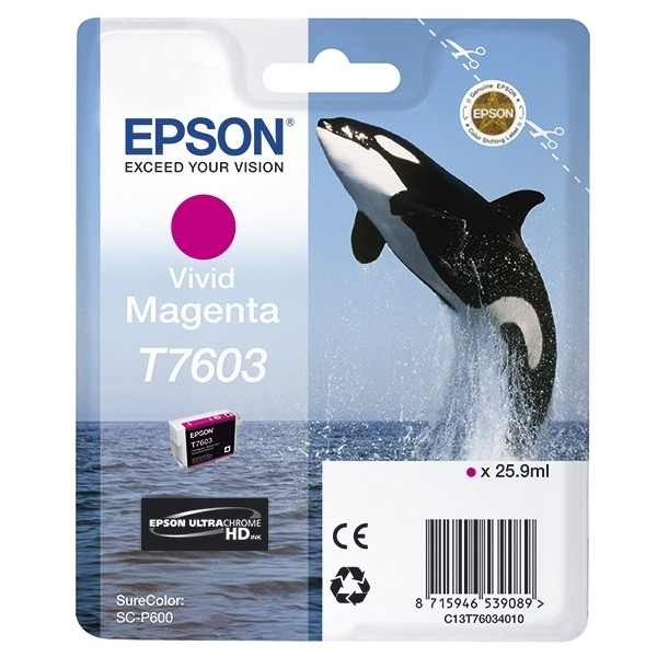 Epson T7603 inktcartridge vivid magenta (origineel) C13T76034010 903443 - 1