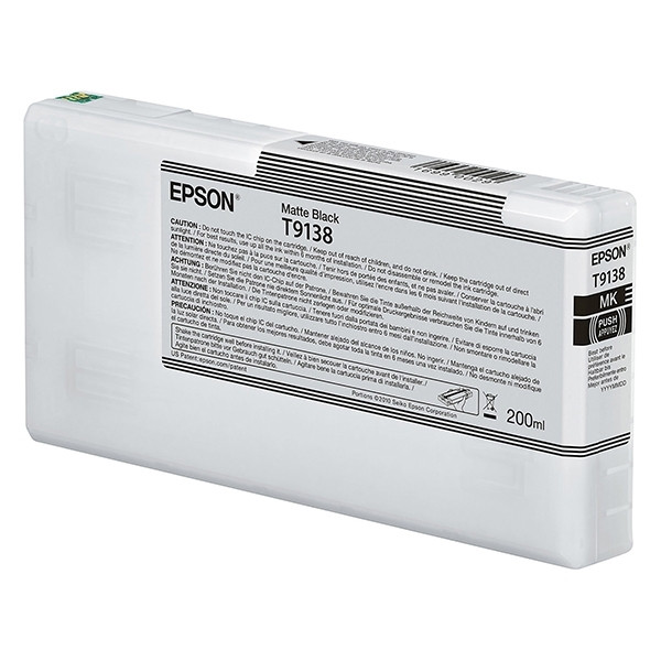 Epson T9138 inktcartridge mat zwart (origineel) C13T913800 904804 - 1