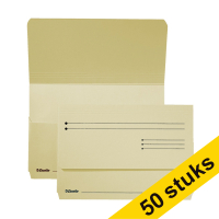 Esselte Aanbieding: 2x Esselte Pocket-File kartonnen dossiermappen crème (25 stuks)  203154