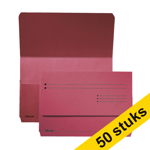 Esselte Aanbieding: 2x Esselte Pocket-File kartonnen dossiermappen rood (25 stuks)  203151 - 1