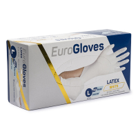 Eurogloves Latex handschoenen maat L poedervrij wit (100 stuks)  SME00046