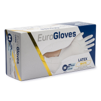 Eurogloves Latex handschoenen maat M poedervrij wit (100 stuks)  SME00041