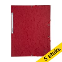 Aanbieding: 5x Exacompta elastomap glanskarton kersenrood A4