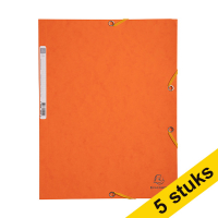 Aanbieding: 5x Exacompta elastomap glanskarton oranje A4