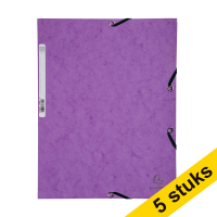 Aanbieding: 5x Exacompta elastomap glanskarton purper A4