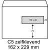 Exclusive envelop wit 162 x 229 mm - C5 venster rechts zelfklevend (100 stuks) 402570-100 209180 - 1