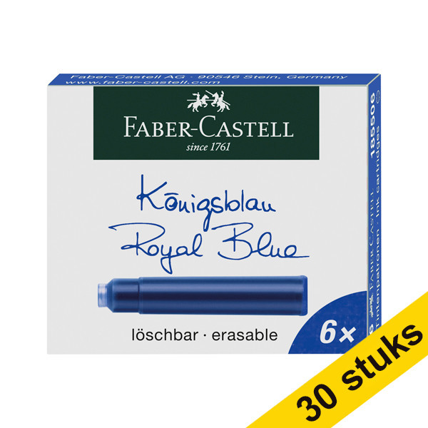 Faber-Castell Aanbieding: 5x Faber-Castell inktpatroon blauw (6 stuks)  220189 - 1