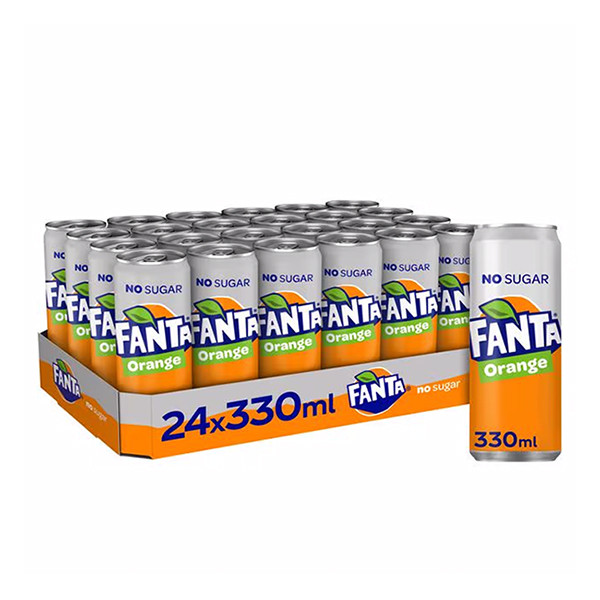 Fanta Zero Orange blikjes 33 cl (24 stuks) 69353 423870 - 1