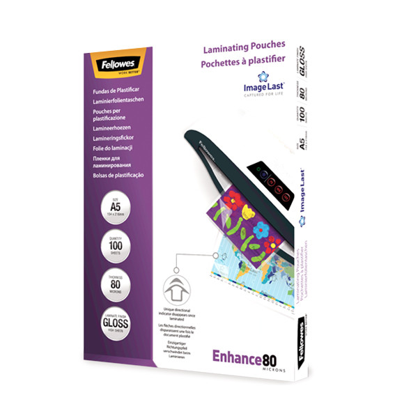 Fellowes ImageLast lamineerhoes A5 glanzend 2x80 micron (100 stuks) 5306002 213380 - 1