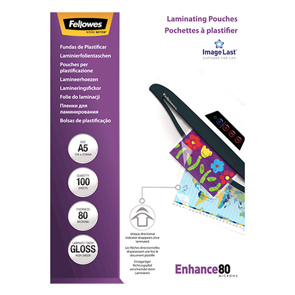 Fellowes ImageLast lamineerhoes A5 glanzend 2x80 micron (100 stuks) 5306002 213380 - 3