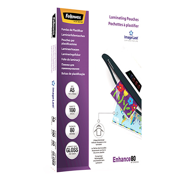 Fellowes ImageLast lamineerhoes A5 glanzend 2x80 micron (100 stuks) 5306002 213380 - 4