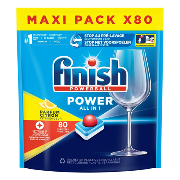 Finish Power All-in-1 vaatwastabletten Lemon (80 vaatwasbeurten)  SFI01016 - 1