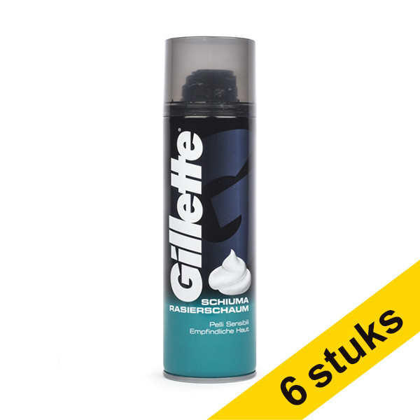 Gillette Aanbieding: 6x Gillette Sensitive Skin scheerschuim (200 ml)  SGI00109 - 1