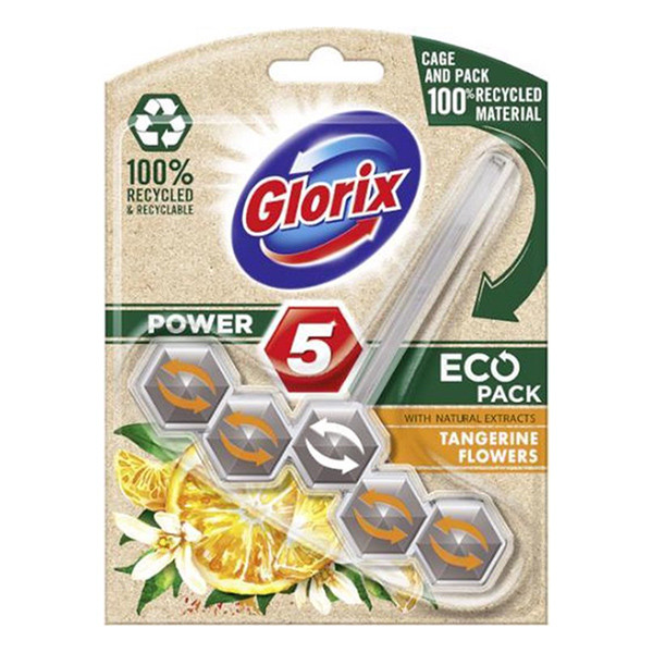 Glorix toiletblok Power 5 Tangerine Flowers (55 gram)  SGL00046 - 1