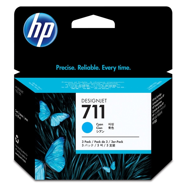 HP 711 (CZ134A) multipack cyaan 3 stuks (origineel) CZ134A 044204 - 1