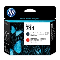 HP 744 (F9J88A) printkop mat zwart en chromatic red (origineel) F9J88A 055102