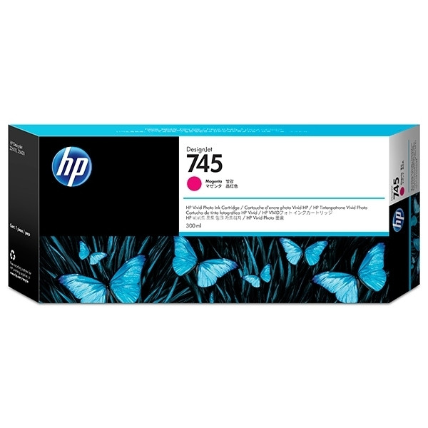 HP 745 (F9K01A) inktcartridge magenta hoge capaciteit (origineel) F9K01A 055098 - 1