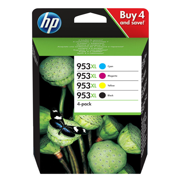 HP 953XL (3HZ52AE) multipack zwart/cyaan/magenta/geel (origineel) 3HZ52AE 055370 - 1