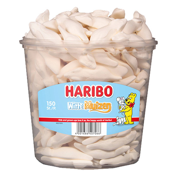 Haribo Schuim Witte Muizen silo (150 stuks) 167185 423837 - 1