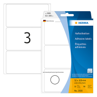 Herma 2500 multifunctionele etiketten 52 x 100 mm wit (96 etiketten) 2500 230437