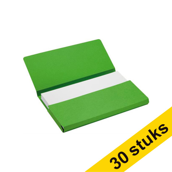 Jalema Aanbieding: 3x Jalema Secolor Pocket-file kartonnen dossiermappen groen folio (10 stuks)  234808 - 1