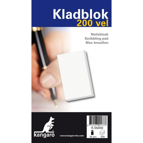 Kangaro kladblok 115 x 198 mm 200 vel blanco K-55000 205340 - 1