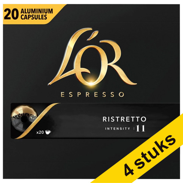 L'OR Espresso Aanbieding: 4x L'OR Espresso Ristretto koffiecups (20 stuks)  404268 - 1