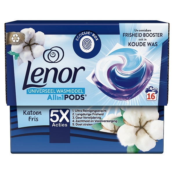 Lenor Katoen Fris All-in-1 Pods wasmiddel (16 Wasbeurten)  SLE00482 - 1