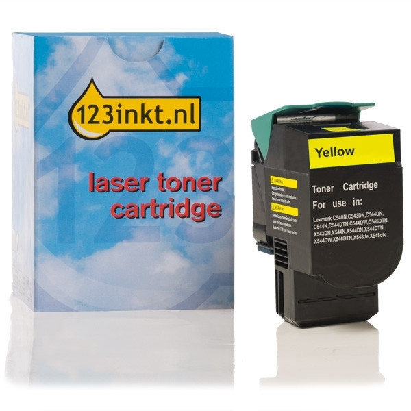 Lexmark C540A1YG toner geel (123inkt huismerk) C540A1YGC 037031 - 1