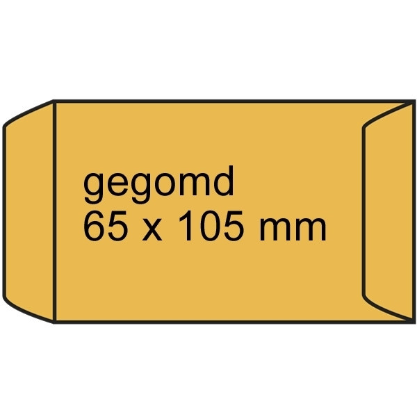 Loonzakje bruin 65 x 105 mm gegomd (1000 stuks) 304907 209114 - 1