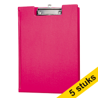 Aanbieding: 5x Maul klembord met omslag pink A4 staand