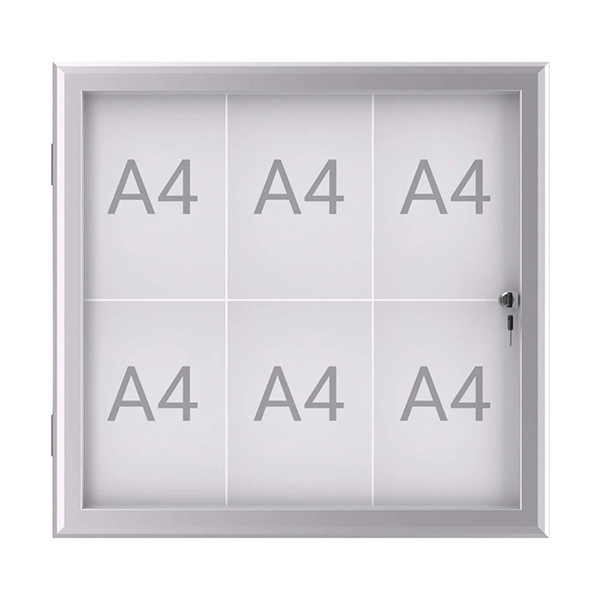 Maul MAULexcite buiten-/binnenvitrine 6 x A4 aluminium 6653608 402389 - 1