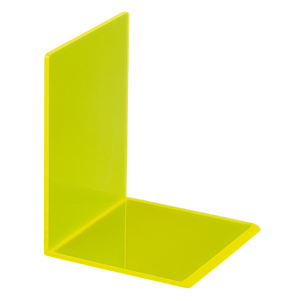 Maul acryl boekensteunen neongeel transparant 13 x 10 x 10 cm (2 stuks) 3513611 402339 - 1