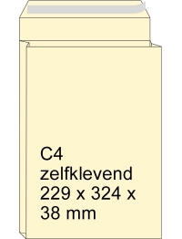 Monsterzak crème 229 x 324 x 38 mm - C4 zelfklevend (10 stuks) 309582-10 209090