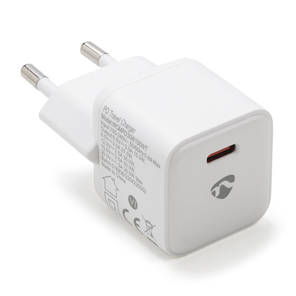 Nedis Apple USB-oplader 1 poort (USB-C, 30W, Power Delivery, Wit) WCMPD30W100WT K120300288 - 1