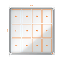 Nobo Premium Plus binnenvitrine 12 x A4 metaal 1902570 247480