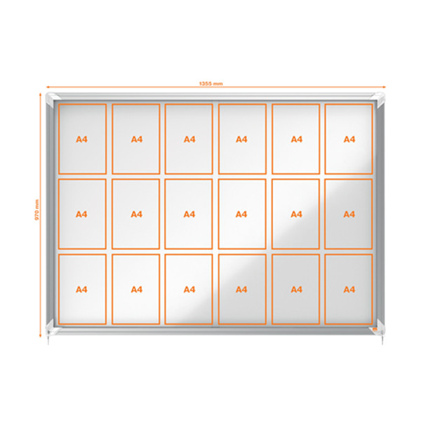 Nobo Premium Plus binnenvitrine 18 x A4 metaal 1902571 247482 - 1