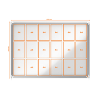 Nobo Premium Plus binnenvitrine 18 x A4 metaal 1902571 247482