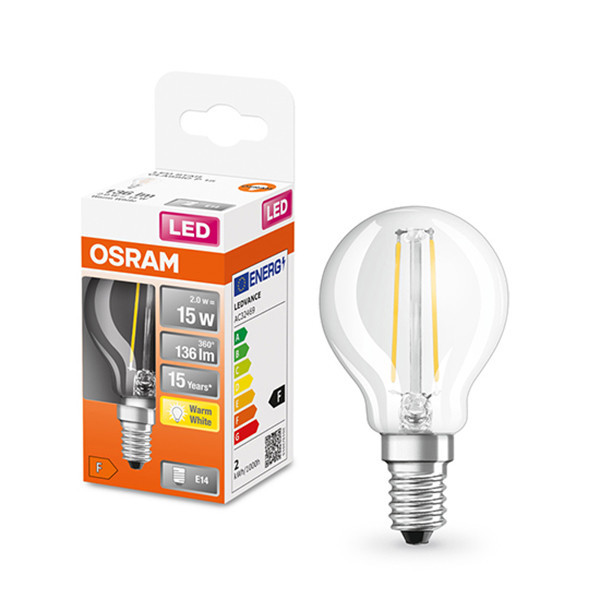 Osram E14 filament led-lamp kogel helder 1.5W (15W)  LOS00180 - 1