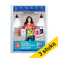 Aanbieding: 3x Oxford Polyvision showalbum flexibel A4 transparant (40 insteekhoezen)