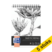 Aanbieding: 5x Oxford Sketching schetsblok spiraal A4 120 grams (50 vel)