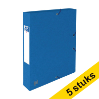 Aanbieding: 5x Oxford elastobox Top File+ blauw 40 mm (300 vel)