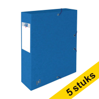 Aanbieding: 5x Oxford elastobox Top File+ blauw 60 mm (400 vel)