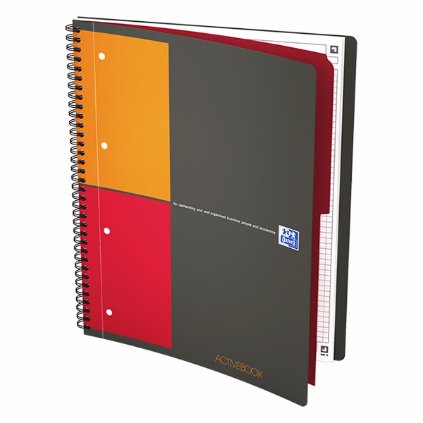Oxford International Activebook A4 geruit 80 grams 80 vel grijs (4-gaats) 100104329 260040 - 4