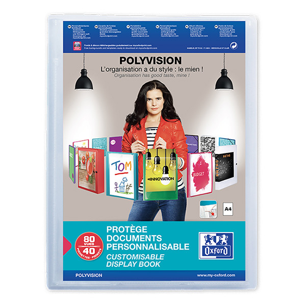 Oxford Polyvision showalbum flexibel A4 transparant (40 insteekhoezen) 100206232 237555 - 1