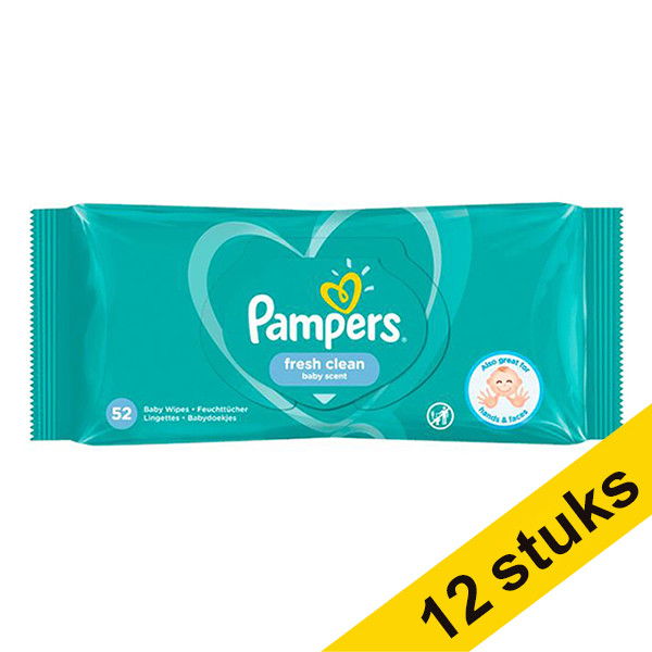 Pampers Aanbieding: 12x Pampers billendoekjes Fresh Clean (52 stuks)  SPA00192 - 1