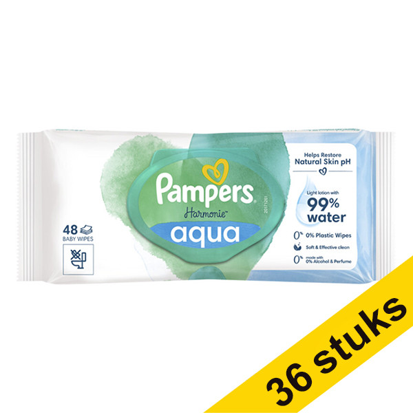 Pampers Aanbieding: 36x Pampers billendoekjes Harmonie Aqua (48 stuks)  SPA04124 - 1